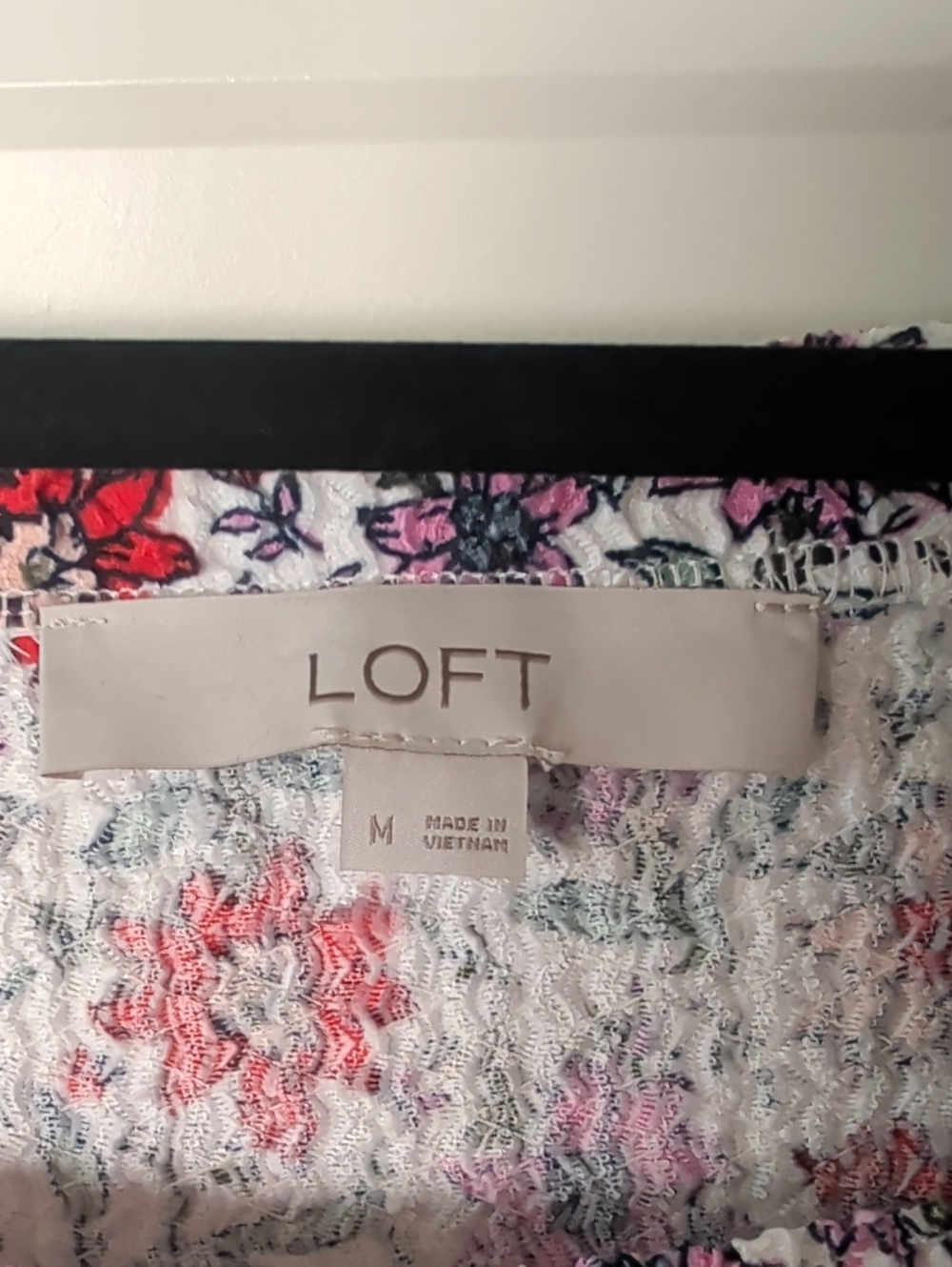 Loft White Floral Long-Sleeve Peasant Top - Picture 3 of 8